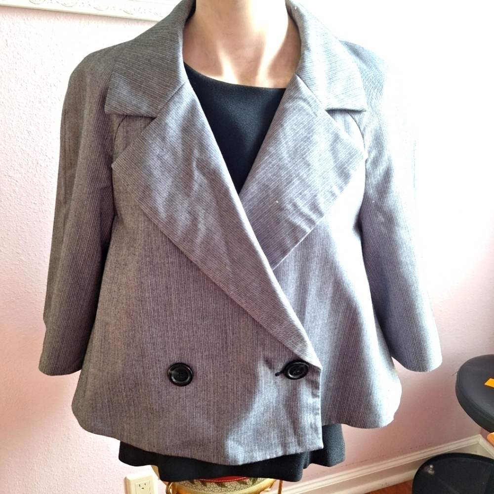 Worthington LadiesGrey Blazer, 3/4 Sleeve